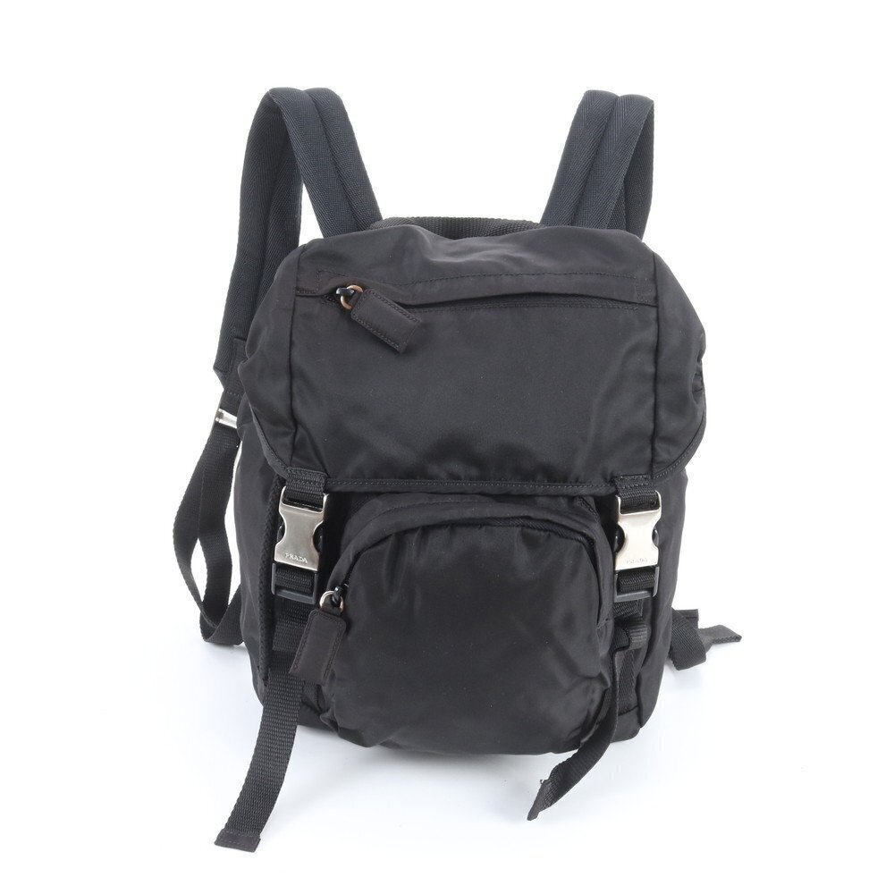 Prada Tessuto Triangle Backpack Rucksack Black Ree